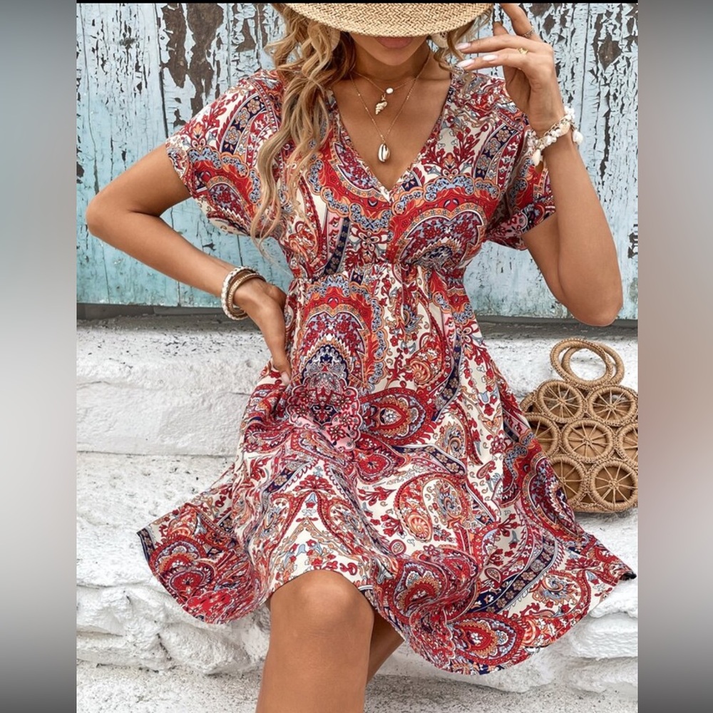NWOT XL Shein paisley dress